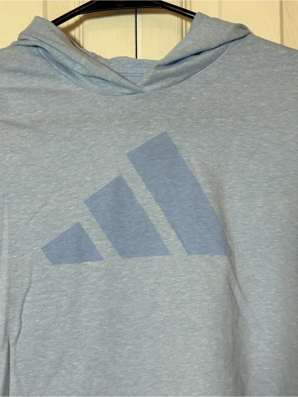 Adidas Girls' Long Sleeved Hooded T-Shirt Lt. Blue Size M (10/12)